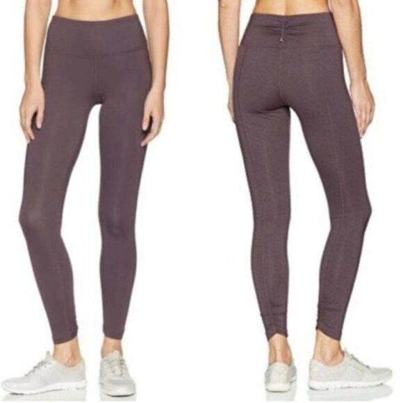 PRANA Misty Legging Purple Scrunch Ankle High Rise Stretch Active Pant S Texture - Picture 1 of 7